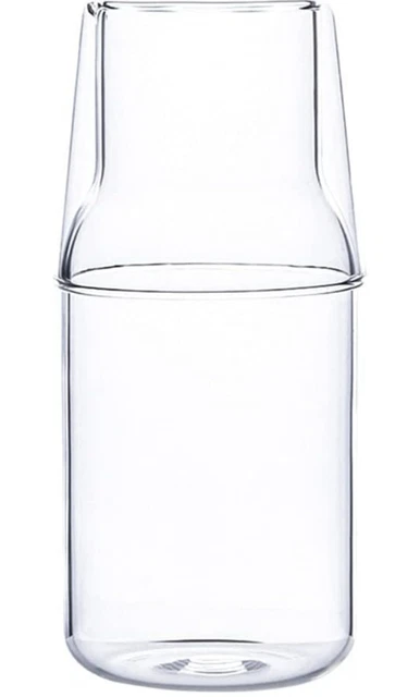 Glass Bedside Water Carafe Set with Tumbler, 2 Piece Water Pitcher and Cup Night