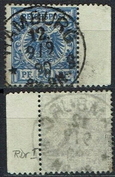 DR Krone Adler Rand Rarität Michel Nr 48 a Randstück rechts RDr I geprüft BPP RR