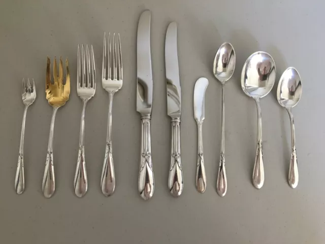 Vtg 143 Piece Nuvo Gorham Rose Marie Sterling Silver Flatware 12 Place Settings