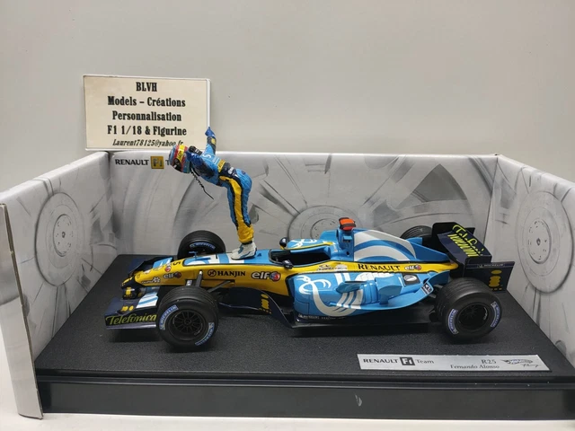 Figurine F1 Renault R23 Fernando Alonso 2003 - Échelle 1/18 - Modèle Artisanal - Occasion
