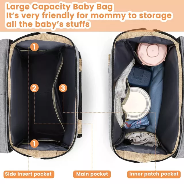 Baby Nappy Changing Bags Portable Bed Travel Bassinet Folding Pad Waterproof 3