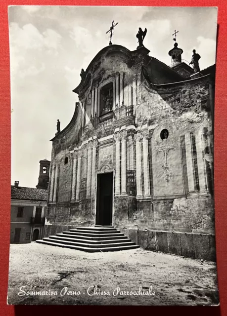 Cartolina - Sommariva Perno ( Cuneo ) - Chiesa Parrocchiale - 1950 ca.