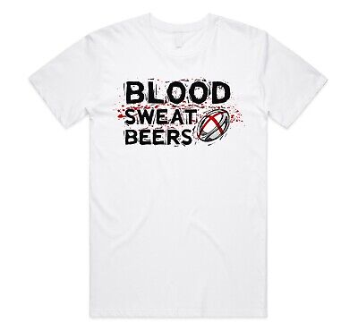 England BLOOD Sweat & BEERS T-shirt Tee Divertente Rugby sostenitori 6 sei nazioni