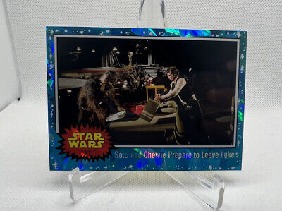 2022 Topps Chrome Sapphire Star Wars Solo and Chewie Prepare to Leave Luke #91