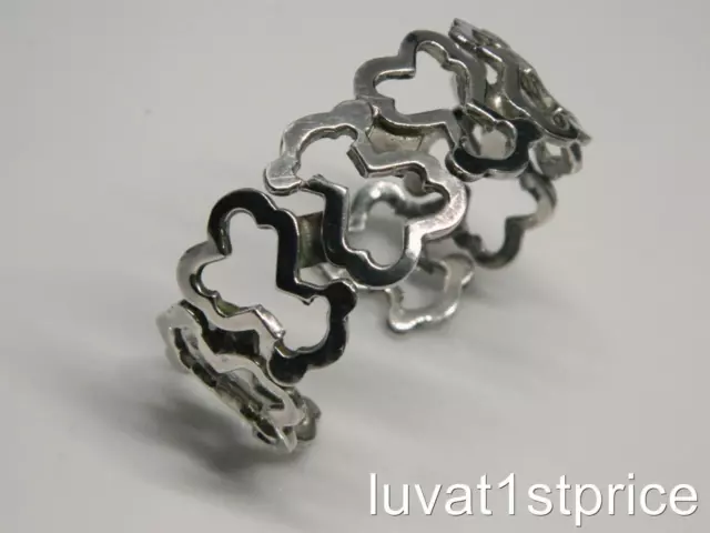Open Design Cut TAXCO TC-120 Sterling Silver Cuff Bracelet Vintage Mexico 925
