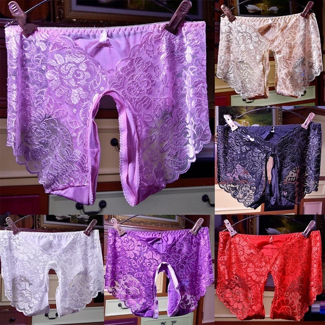 Culotte lingerie sexy/sissy pour femme sans entrejambe culotte culottes sous-vê