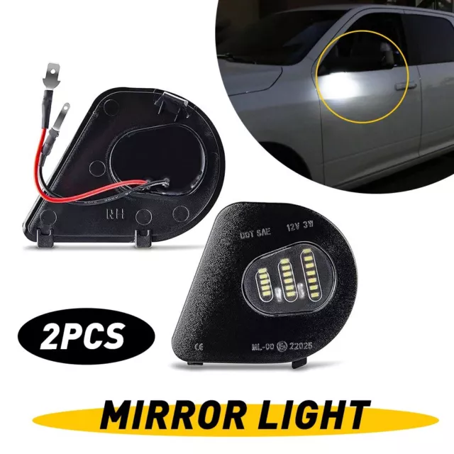 LED Side Mirror Puddle Lights For Dodge Ram 10-19 1500 2500 3500 4500 5500 Truck