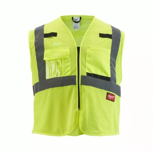 Milwaukee Tool 48-73-5111 Class 2 High Visibility Yellow Mesh Safety Vest - S/M