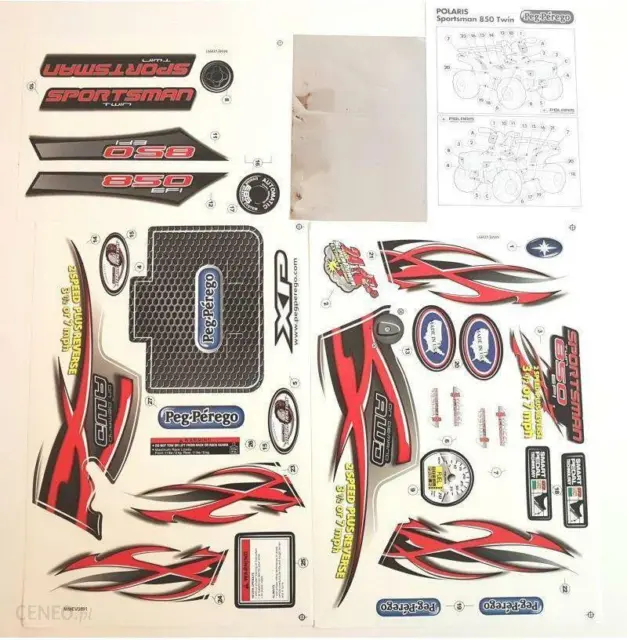 Peg Perego Polaris Sportif 850 Quad Atv Pièce de Rechange Décalque Sticker Kit