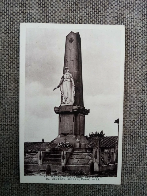 Cpa Bazas Monument Aux Morts