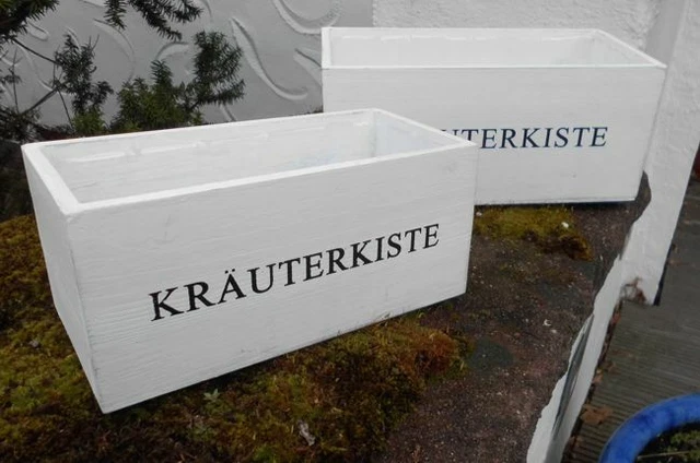Kräuterkiste 2er Set Blumentöpfe Pflanzkisten Holz weiss 27+22 cm incl. Versand