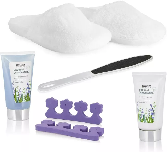 BRUBAKER Belleza Set Extractos Lavanda y Menta Salvia Hogar Spa con Zapatillas 3