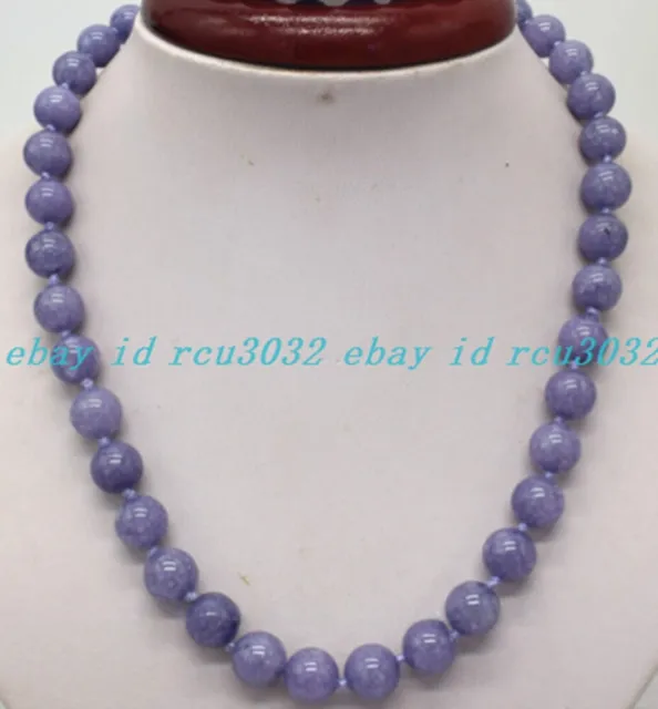 Pretty 6/8/10/12mm Natural Lavender Chalcedony Round Beads Gems Necklace 16-36"