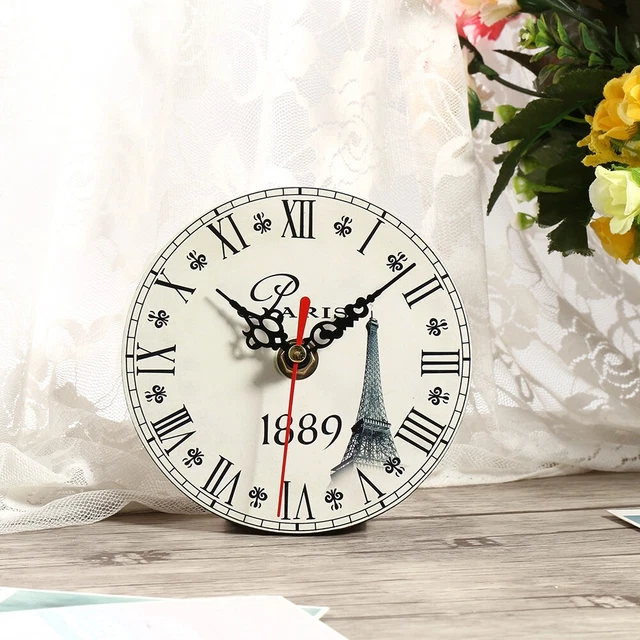 (#6)Horloge Murale Antique Créative Style Vintage Horloges Rondes En Bois Déc SG