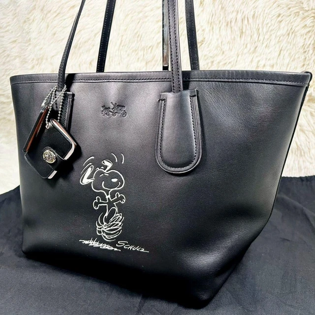 COACH SNOOPY PEANUTS tote bag leather A4 size used £158.00 - PicClick UK