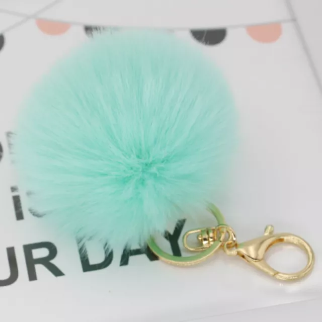 Rabbit Cute Soft Fur Ball Plush Key Chain For Car Key Ring Keychain Pendant Bag