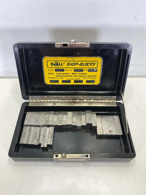 DoAll Precision Gages Shop Blocks 380 with OVER 30 Blocks in Case