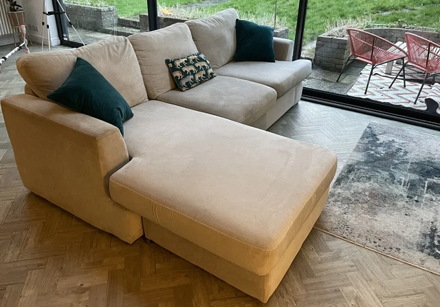 DFS CREAM FABRIC Left Hand Corner Sofa 410.00 PicClick UK