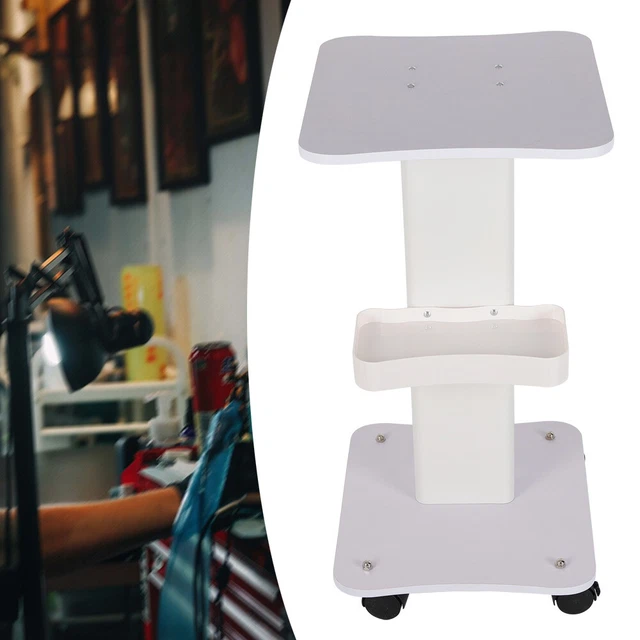Beauty Salon Arbeitswagen Rollwagen - 68,5x37x15cm, Holz/Metall, 4 Rollen, 40kg Tragkraft, Weiß