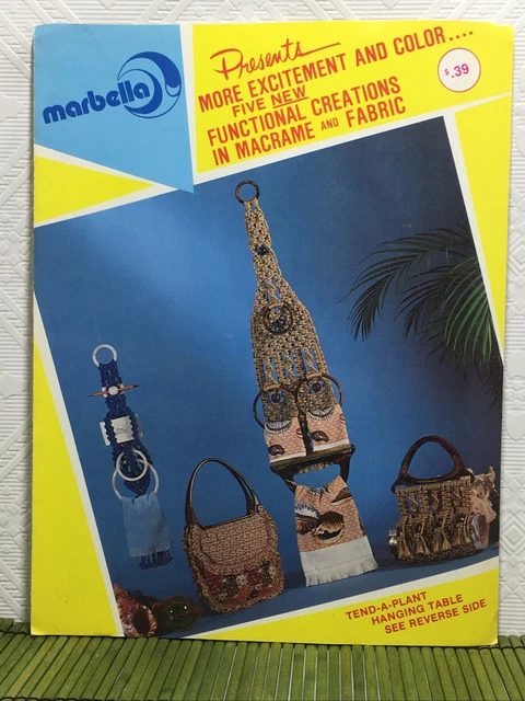 Colgadores de toallas vintage con patrones de macramé de Marbella carteras acento artesanal