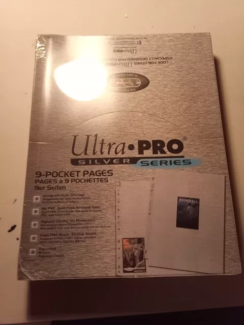 Ultra Pro Silver 9 Pocket Pages. Fogli Ad Anelli A 9 Tasche 100 Pz Sigillato