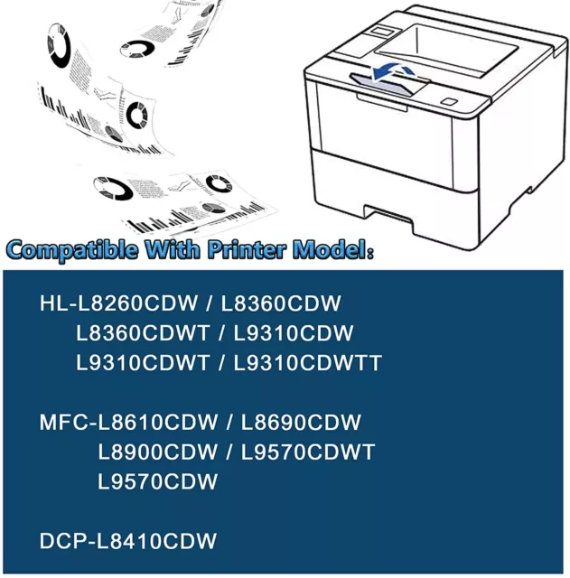 5x TN433 Toner compatible for Brother TN433 HL-L8360CDWT MFC-L8900CDW Printer 3