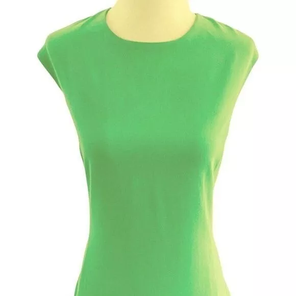 Lauren Ralph Lauren Sleeveless Round Neck Drop Waist Hampton Green Dress Sz 4 3