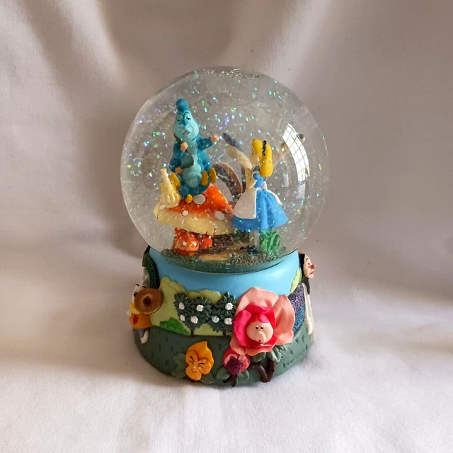 Enesco Alice In Wonderland Caterpillar Disney Musical I'm Late Snow Globe Enesco Alice In Wonderland Caterpillar Disney Musical I'm Late Snow Globe
