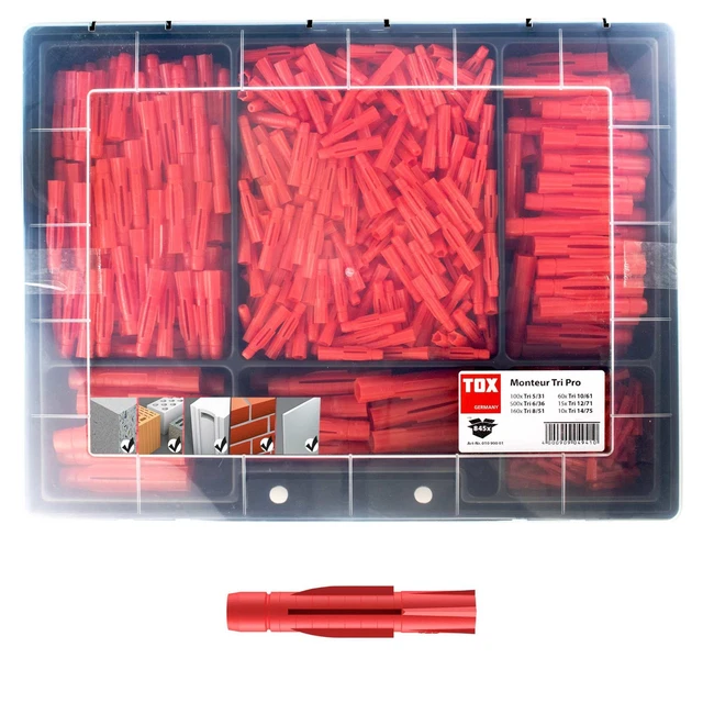 Assortimento standard TOX montatore Tri Pro tasselli multiuso Tri 5 - 14 mm - 845 pezzi