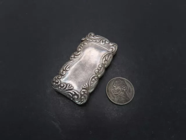 Antique Sterling Silver Vesta/Match Safe, Unsigned, 20.5g