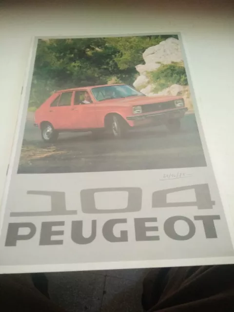 BROCHURE 104 PEUGEOT 1975/berline/L/GL