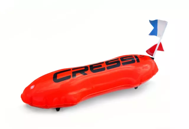 Cressi 90 cm Torpedoboje Swim-Buoy Fluo-Orange Swimming Safety Boje Markierungs