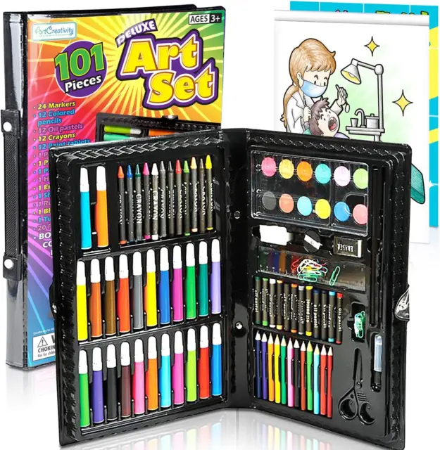 DELUXE ART SET For Kids by ART CREATIVITY - Ideal Beginner Artist Kit  Includes - $24.06 - PicClick