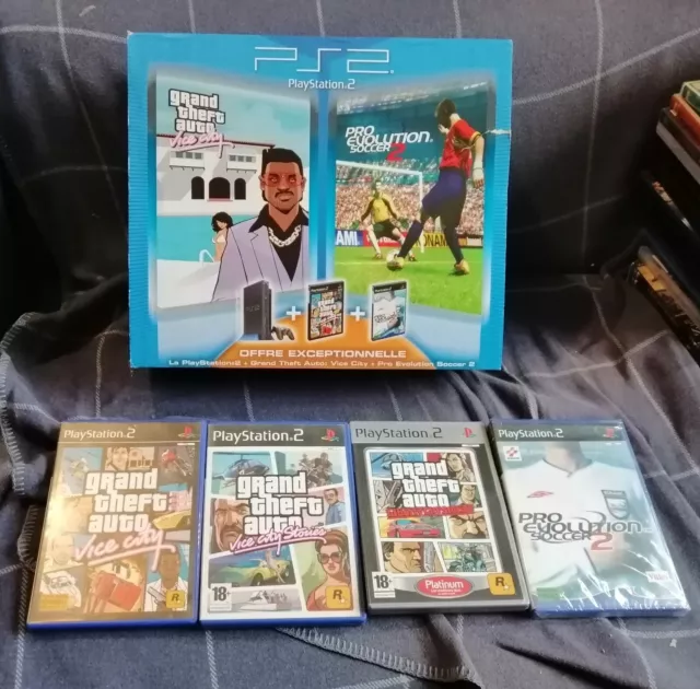 Pack Console Sony PS2 GTA Vice City PES 2 Complet PAL Sony PlayStation 2 Fat Pak