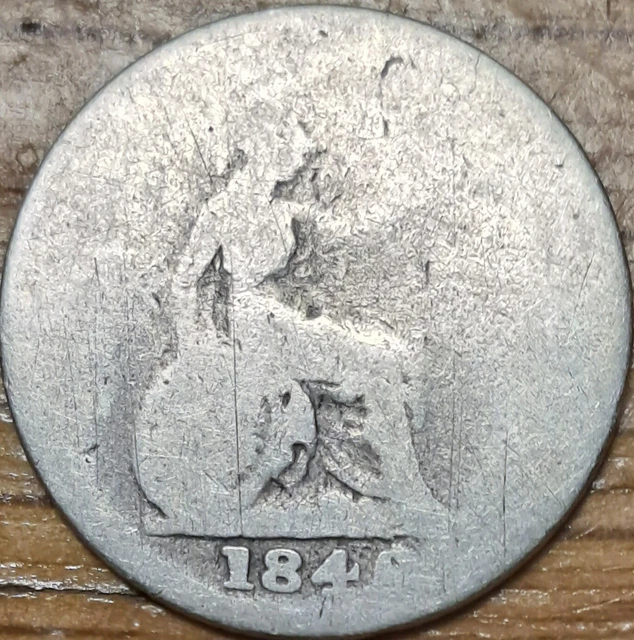 1846 Queen Victoria Young Head Silver Groat, Fourpence 4d, 1.6g Sterling Silver