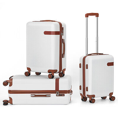 3 Pieces 20" 24" 28" Travel Spinner Luggage Set Bag Trolley Suitcase ,TSA LOCK