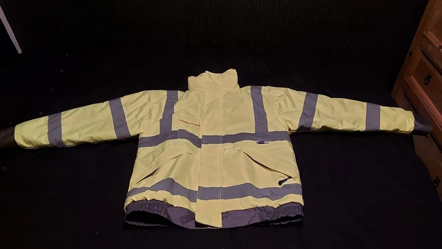 Hi-Vis Viz cappotto di sicurezza antivento e impermeabile, taglia grande, nuovo di zecca