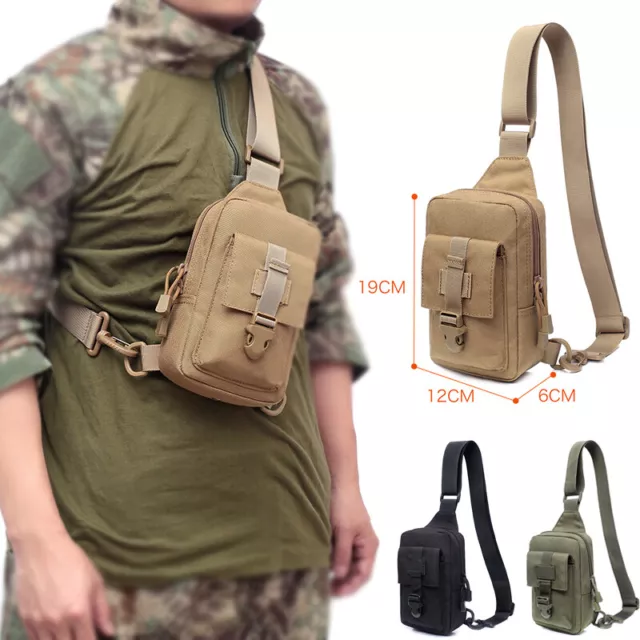 Men's Tactical Military Shoulder Bag Molle Chest Pack Messenger Bags Sling Pack