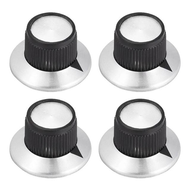 Lot De 10 Boutons Rotatifs Pour Potentiomètre – Tige 6mm, Gris, Plastique/métal