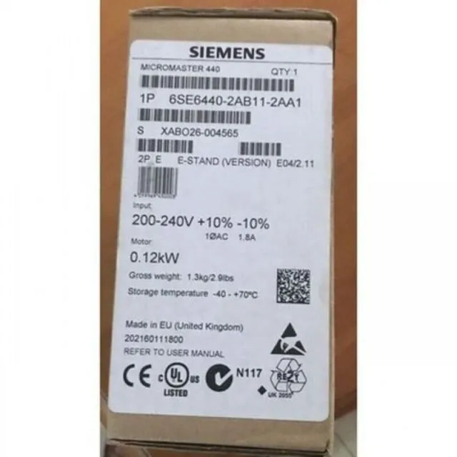 New Siemens 6SE6440-2AB11-2AA1 MICROMASTER440 without filter 6SE6 440-2AB11-2AA1