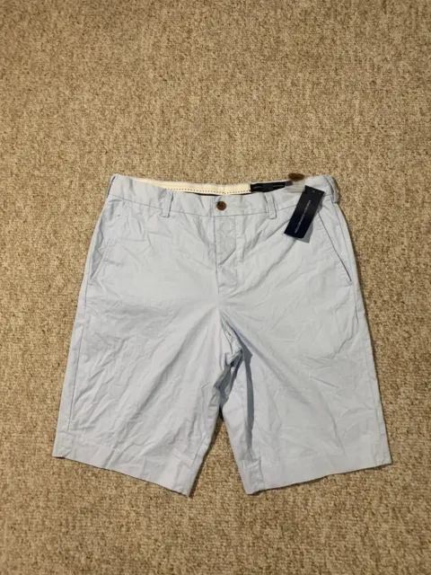 French Connection Mens Chino Shorts Slash Pockets Light Blue Sz 34