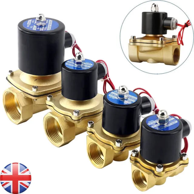 ELECTRIC SOLENOID VALVE AIR WATER GAS OIL BRASS NORMALLY CLOSED 2 Way N/C BSP UK