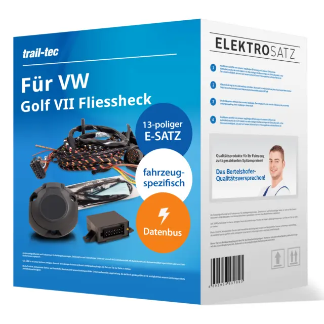 Elektrosatz 13-pol. sp. für VW Golf VII Fliessheck Typ 5G1 e-Golf 09.2012-jetzt