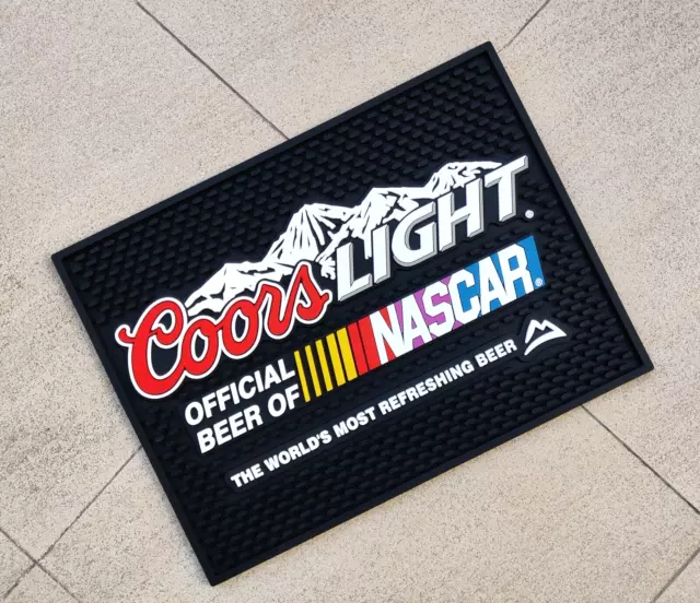 Coors LIGHT NASCAR Rubber bar mats spill mat bar runner drip mat beer coasters