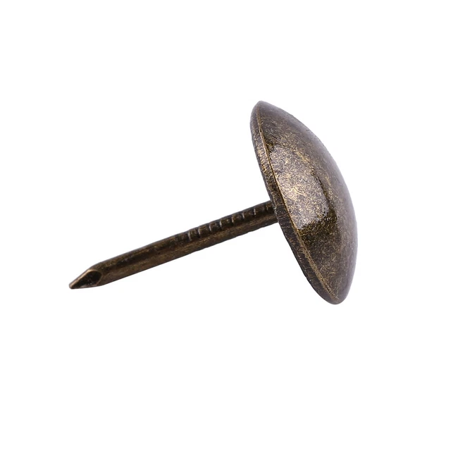 100pc Vintage Upholster Nails Bronze Metal Tag Furniture Decorative Tack Stud
