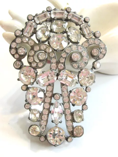 Show Stopping Massive Vintage Eisenberg Original 1935-1945 Rhinestone Dress Clip