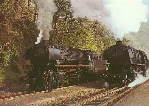 AK · Dampf-Lok 044 135 + 512 - DB - Bhf. Pünderich/Mosel - 1972  (1164)