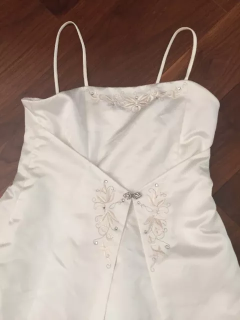Flower GIRL DRESS Formal Party Communion Pageant Wedding Fancy IVORY Size 12