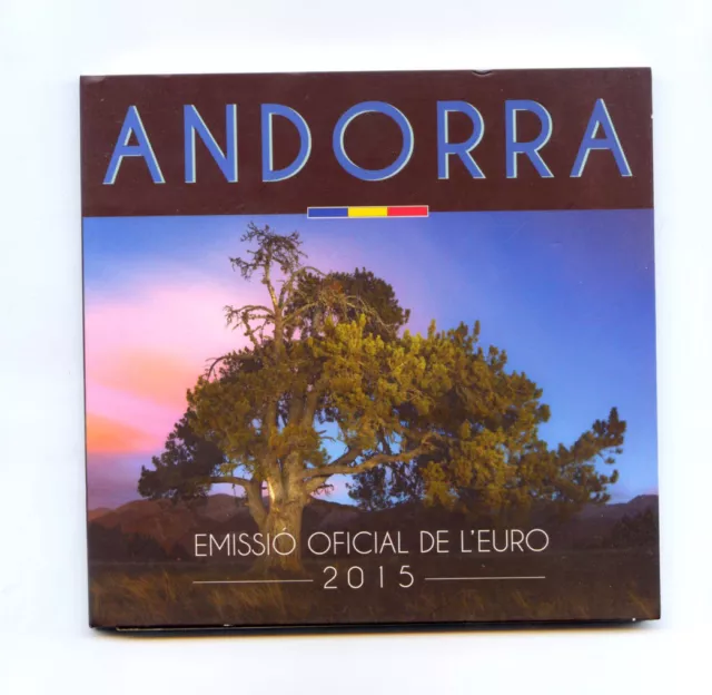 ANDORRE COFFRET BU OFFICIEL 2€ à 1 ct 8 PIECES 2015