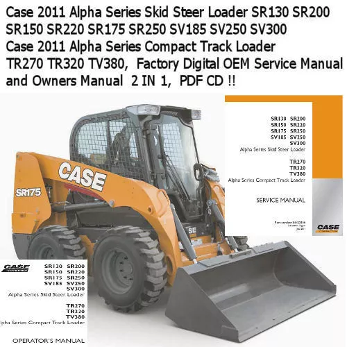 Case SkidSteer Track Loader SR130 150 175 TR270 TR320 Service Manual PDF CD !!
